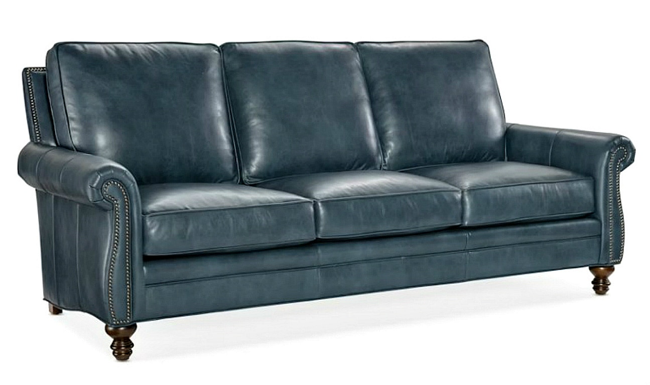 Bradington Young Reddish Stationary Leather or Fabric Sofa 8-Way Hand Tie 579-95
