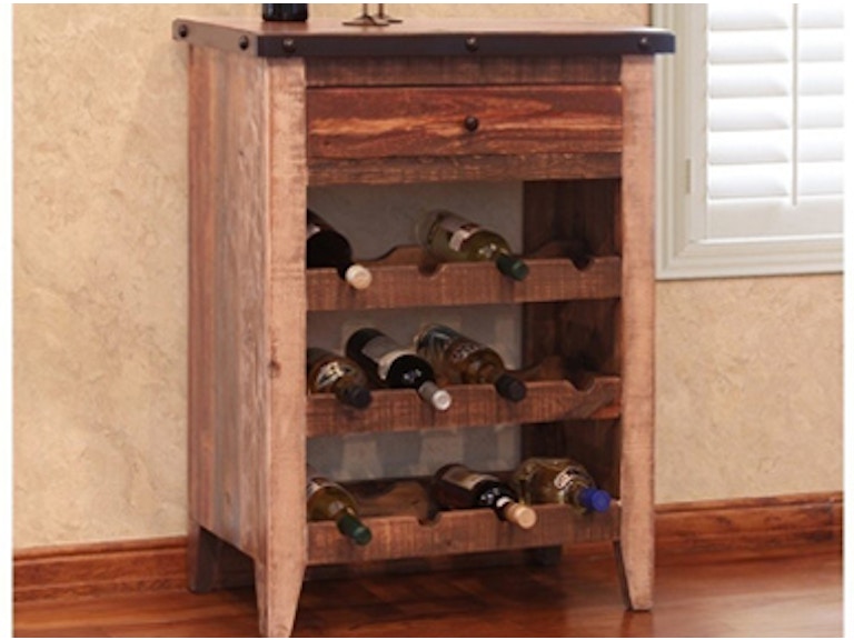 International Furniture Direct Wine Rack W 1 Drawer Antique Multicolor 996247 International Furniture Direct Wine Rack W 1 Drawer Antique Multicolor 996247