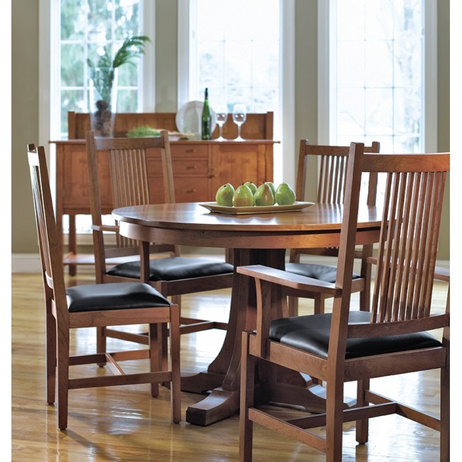 stickley round pedestal dining table