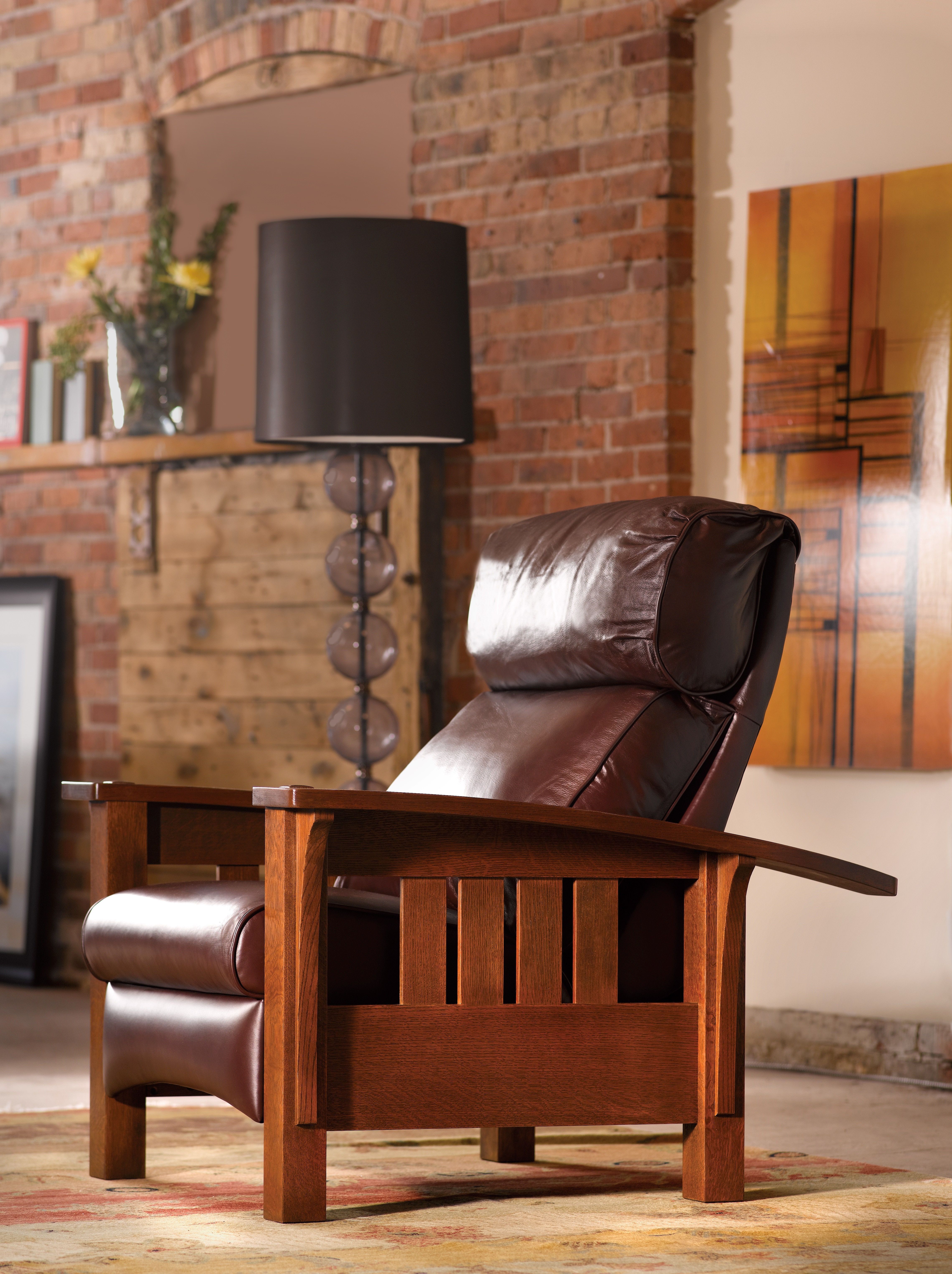 Small Stickley Recliner Woodlands Small Roll Arm Wall Recliner