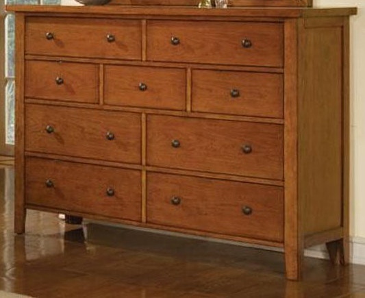 Winners Only Bedroom Dresser 9 Drawer Vintage Cognac 247487