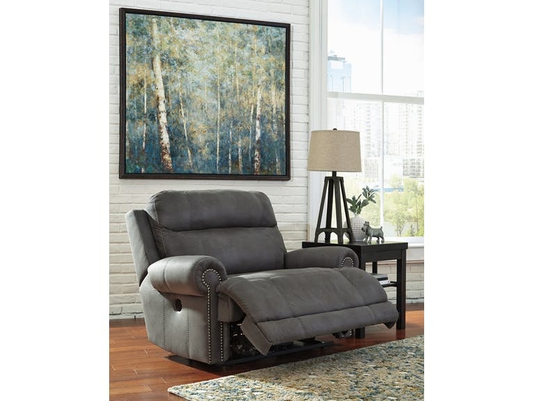 Ashley austere best sale gray reclining sofa