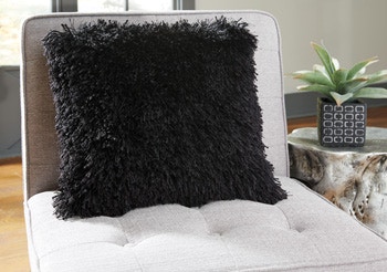 Black shag sale pillow