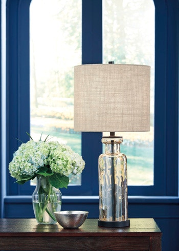 ashley laurentia glass table lamp