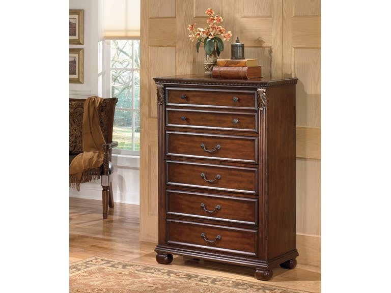 Cherry wood dresser on sale ashley furniture