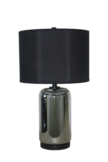 glass and metal table lamp