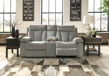 Reclining loveseat store no console