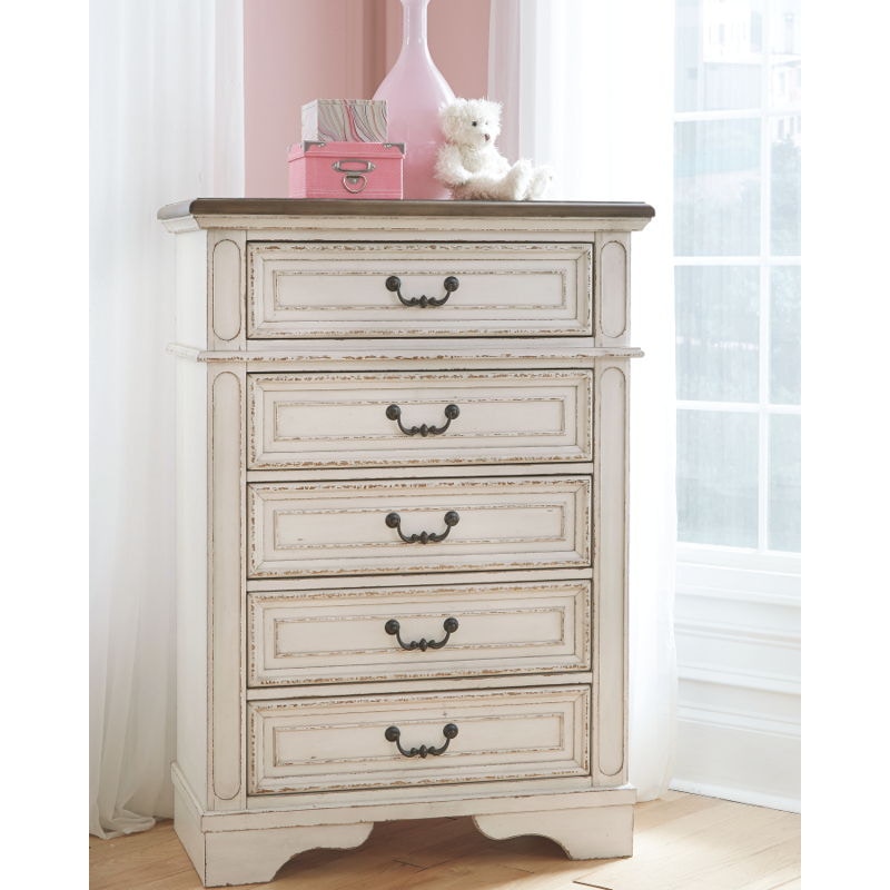 Ashley realyn deals nightstand chipped white