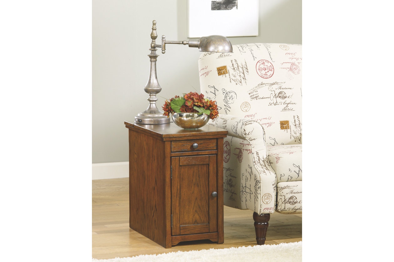 Laflorn chairside end table with usb ports outlet & outlets