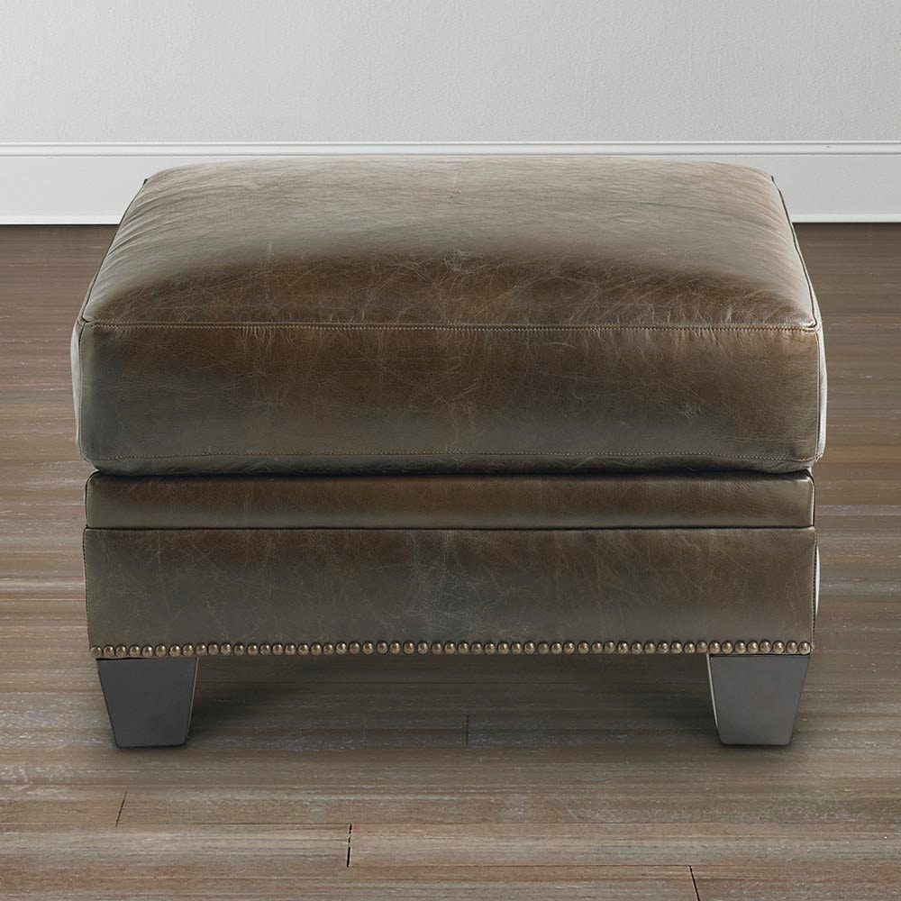 Bassett deals leather ottoman