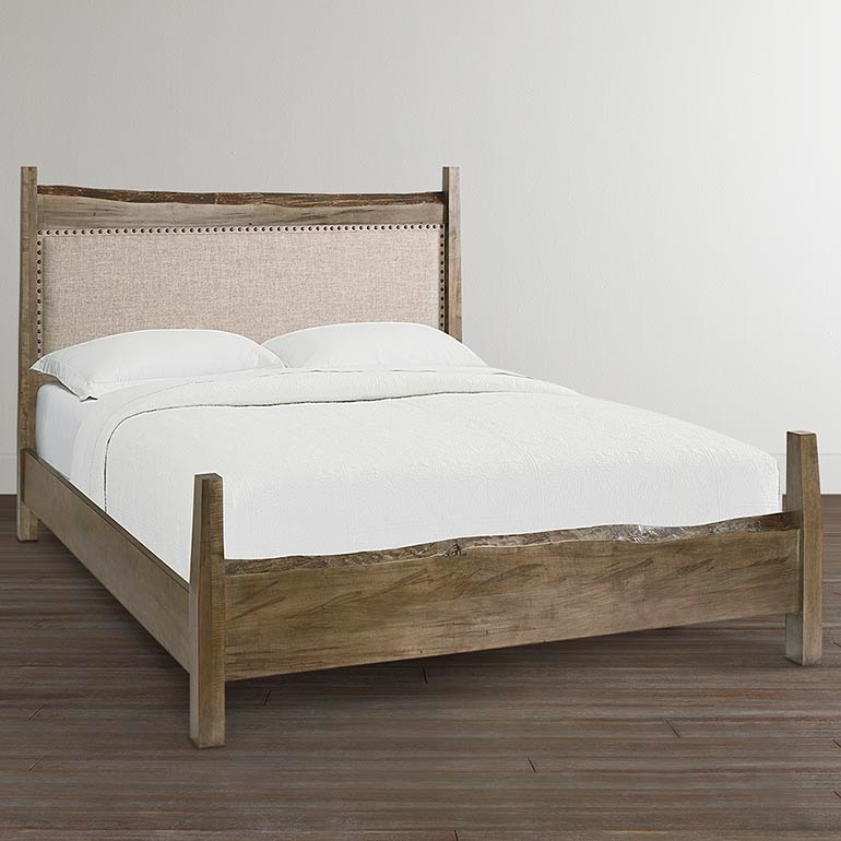 Bassett Benchmade Heritage Maple Queen Live Edge Upholstered Bed 2015