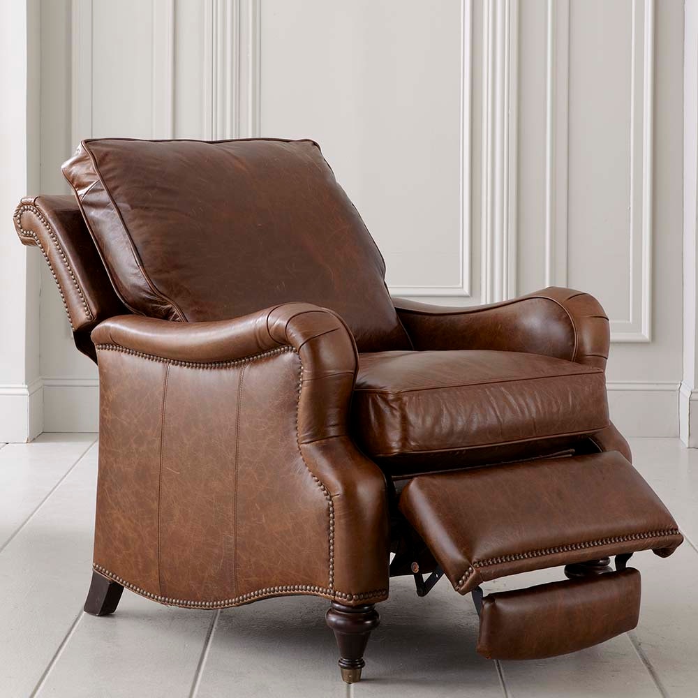 Bassett Oxford Leather Recliner 35443RL Portland, OR Key Home Furnishings