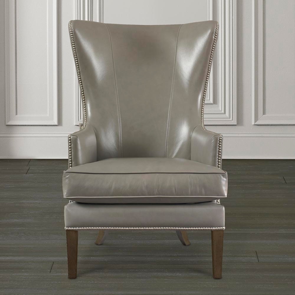 Bassett Whitney Leather Accent Chair 108802L Portland, OR Key Home