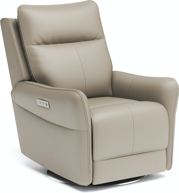 Flexsteel Latitudes Power Swivel Recliner with Power Headrest and