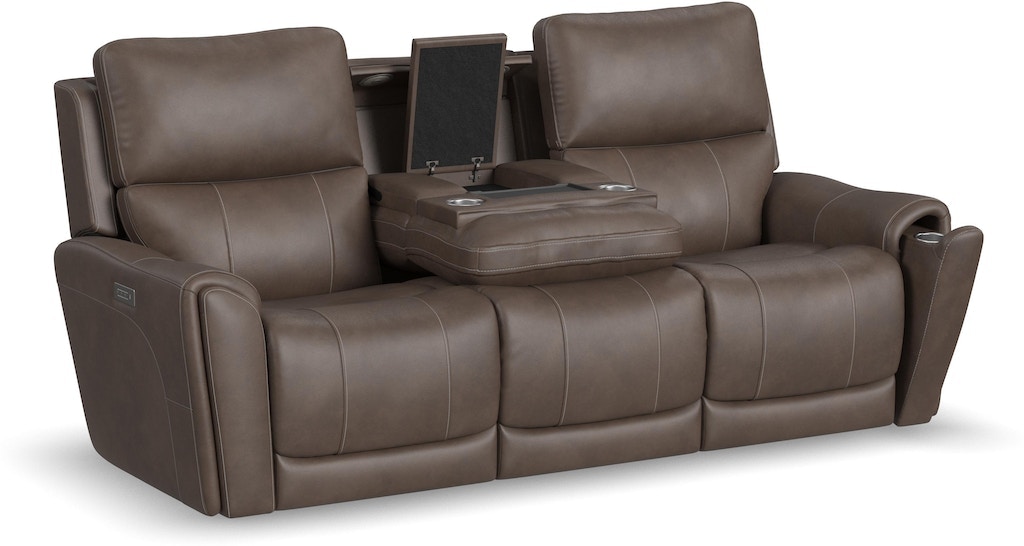 Flexsteel Carter Power Reclining Sofa With Console And Power Headrests ...