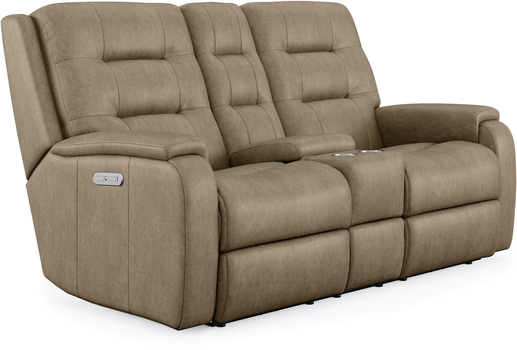 Flexsteel Arlo Power Reclining Loveseat with Console and Power