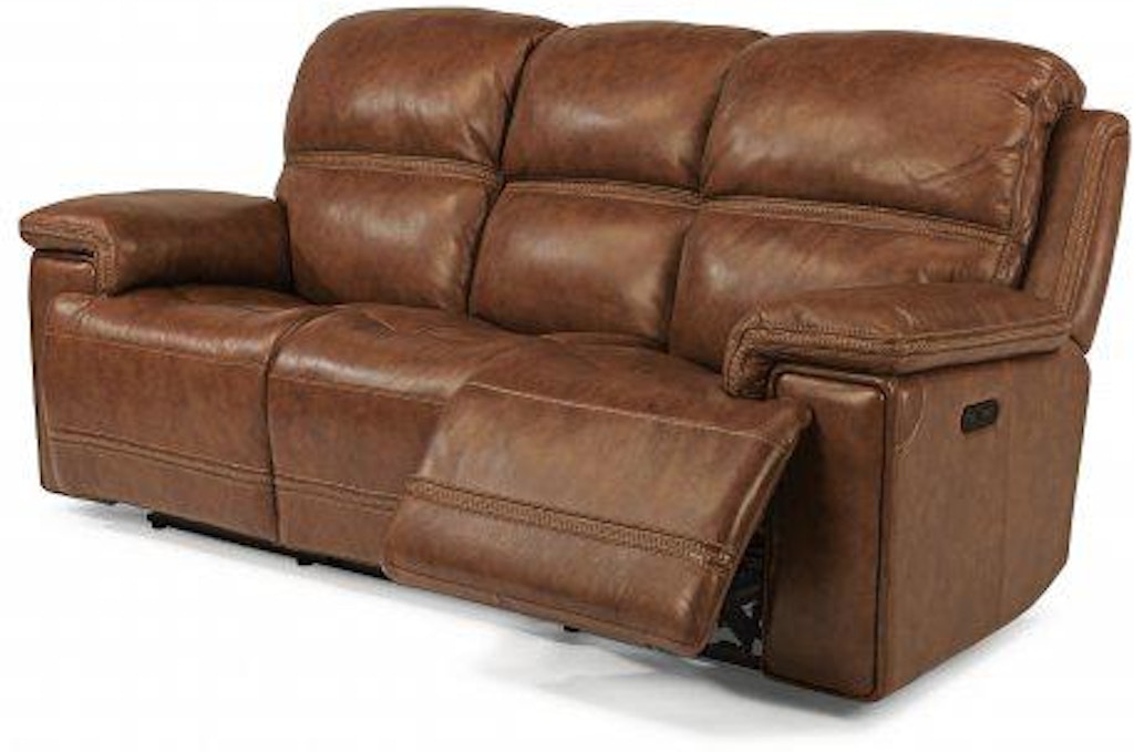 Flexsteel Leather Reclining Sofa With Headrests 1659 Flexsteel Leather Reclining Sofa