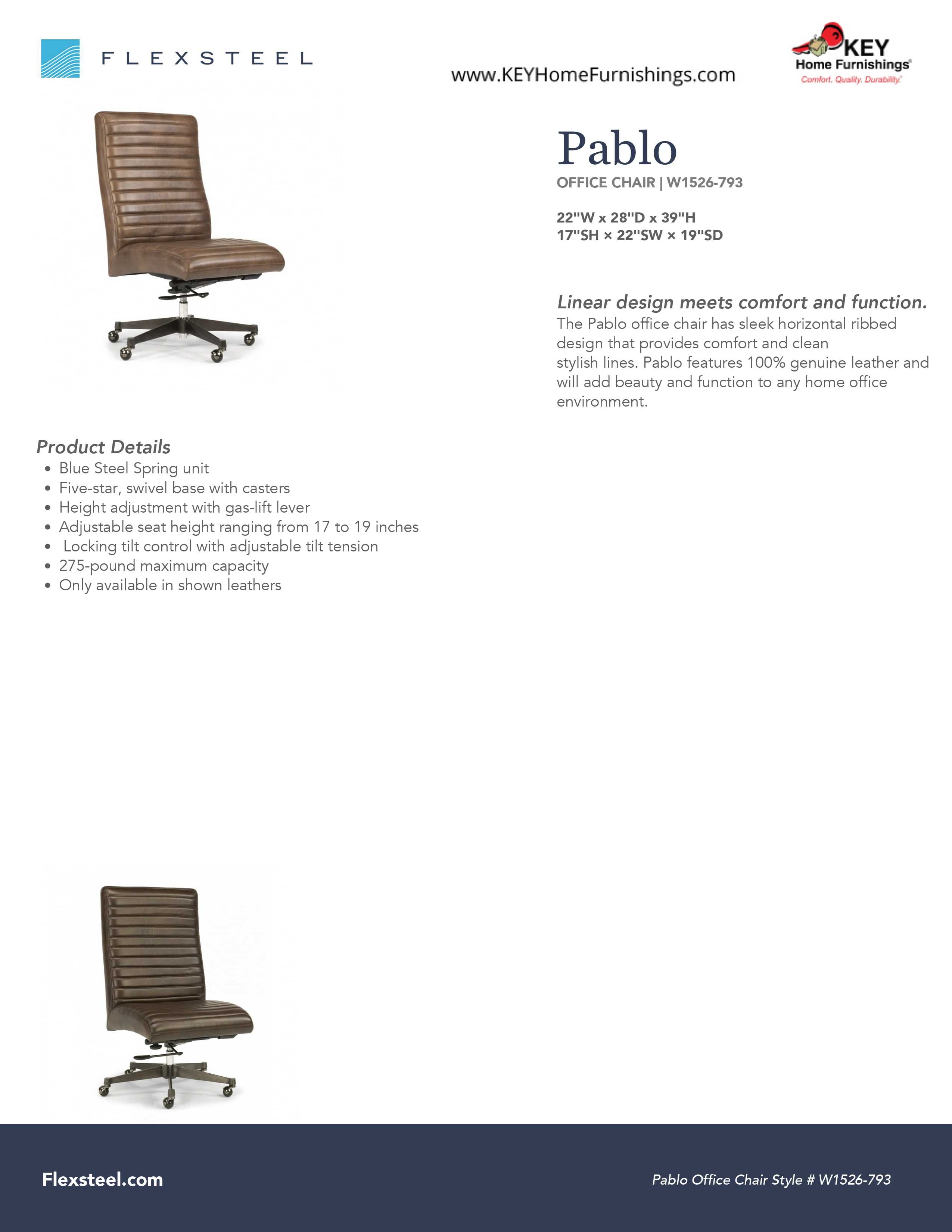 Flexsteel Office Chair W1526 793 Portland Or Key Home