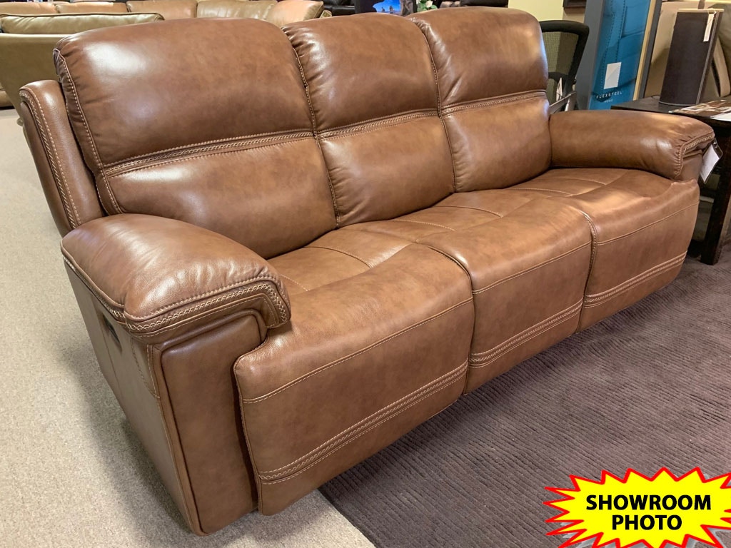 flexsteel fenwick leather power reclining sofa with power headrests