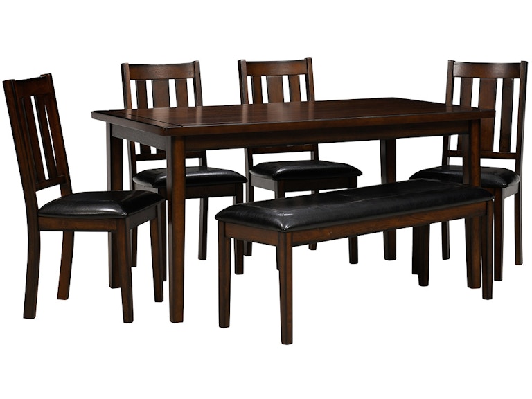 Homelegance Delmar Dining Table with 4 Chairs & Bench - Burnished 554040880