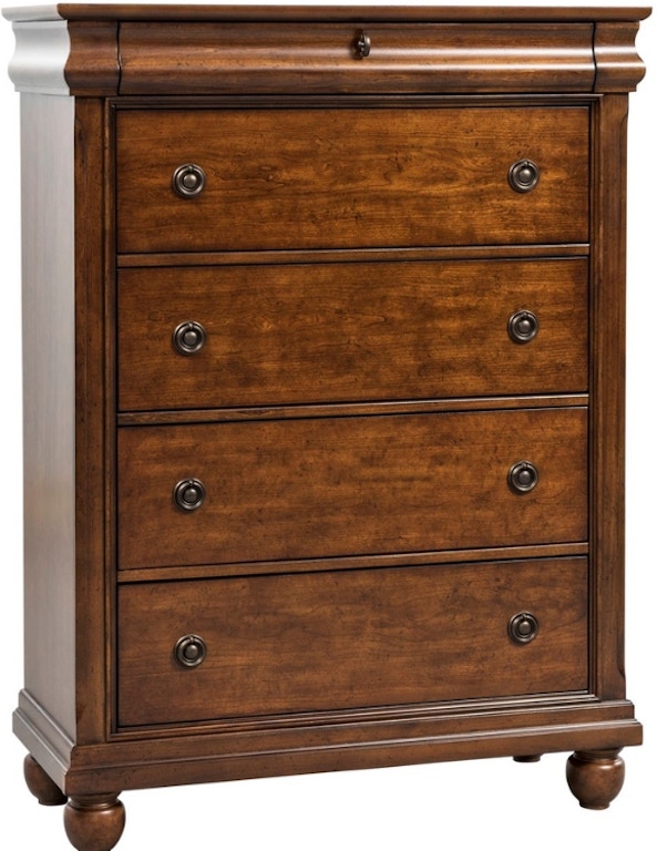 louis philippe iii 5-drawer cherry chest of drawer