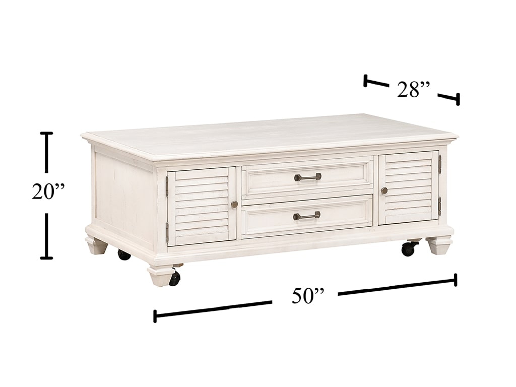 Newport Lift Top Storage Cocktail Table With Casters T5430-50