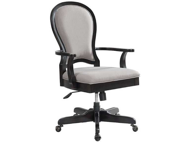 Riverside Clinton Hill Kohl Black Round Back Upholstered Desk Chair 47138 47138