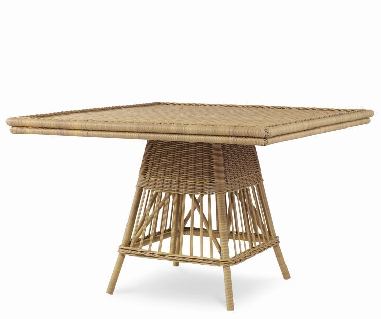 square rattan dining table