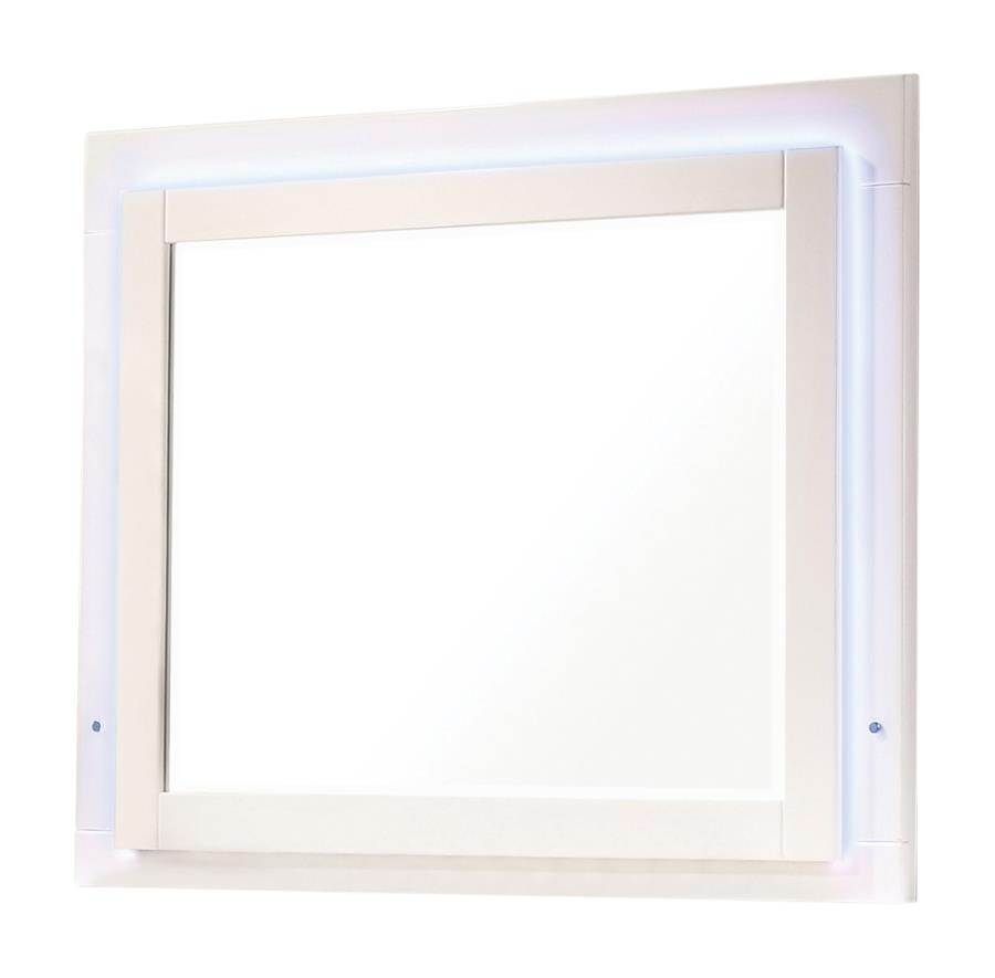  Felicity Wood Led Dresser Mirror White High Gloss 203504LED