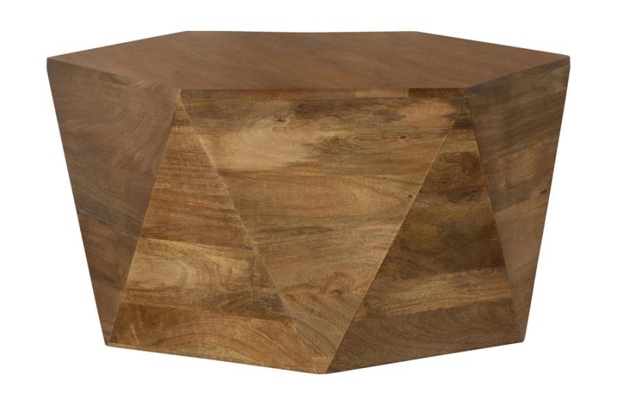  Zalika Hexagonal Solid Mango Wood Coffee Table Natural 724188