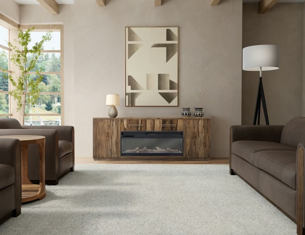 International Furniture Direct 2 Drawer and 2 Door TV Stand, 80 Inch for Fireplace IFD4221STF80