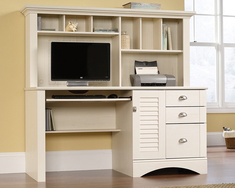 white hutch computer desk