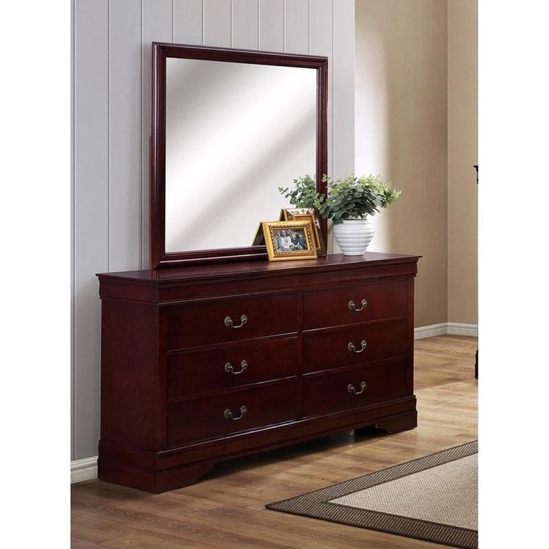 Shop Our Louis Philip Cherry Dresser Mirror By Crown Mark B3850 1 11 Joe Tahan S Furniture