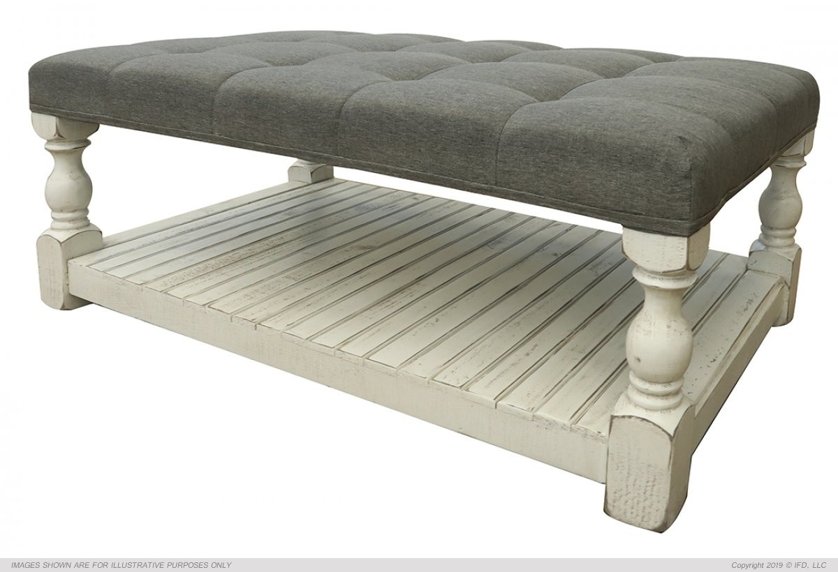 International Furniture Direct Stone Ivory Cocktail Table