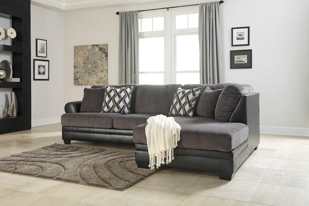 art sample home living room sofa & chaise sectional 438124008