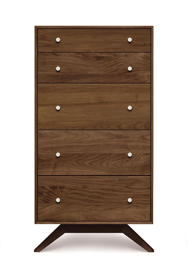 Copeland Bedroom Astrid 5 Drawer Chest In Walnut And Dark