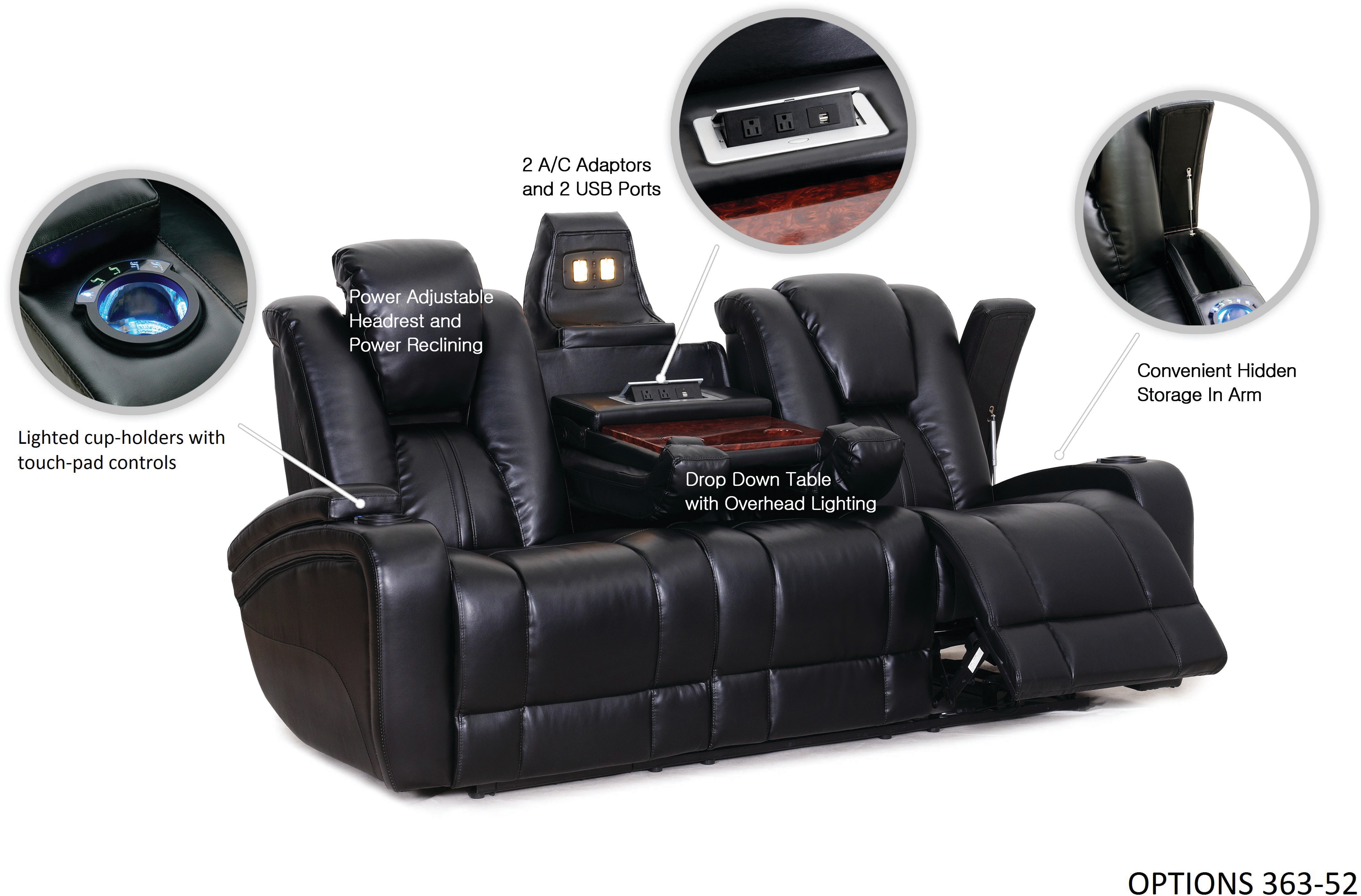 Synergy Home Furnishings Living Room Naples Power Reclining