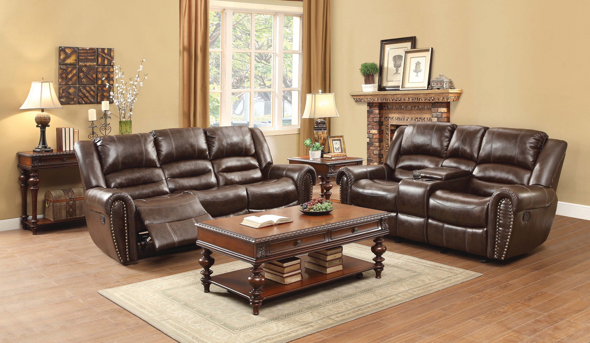 Homelegance Living Room Dallas Double Reclining Sofa