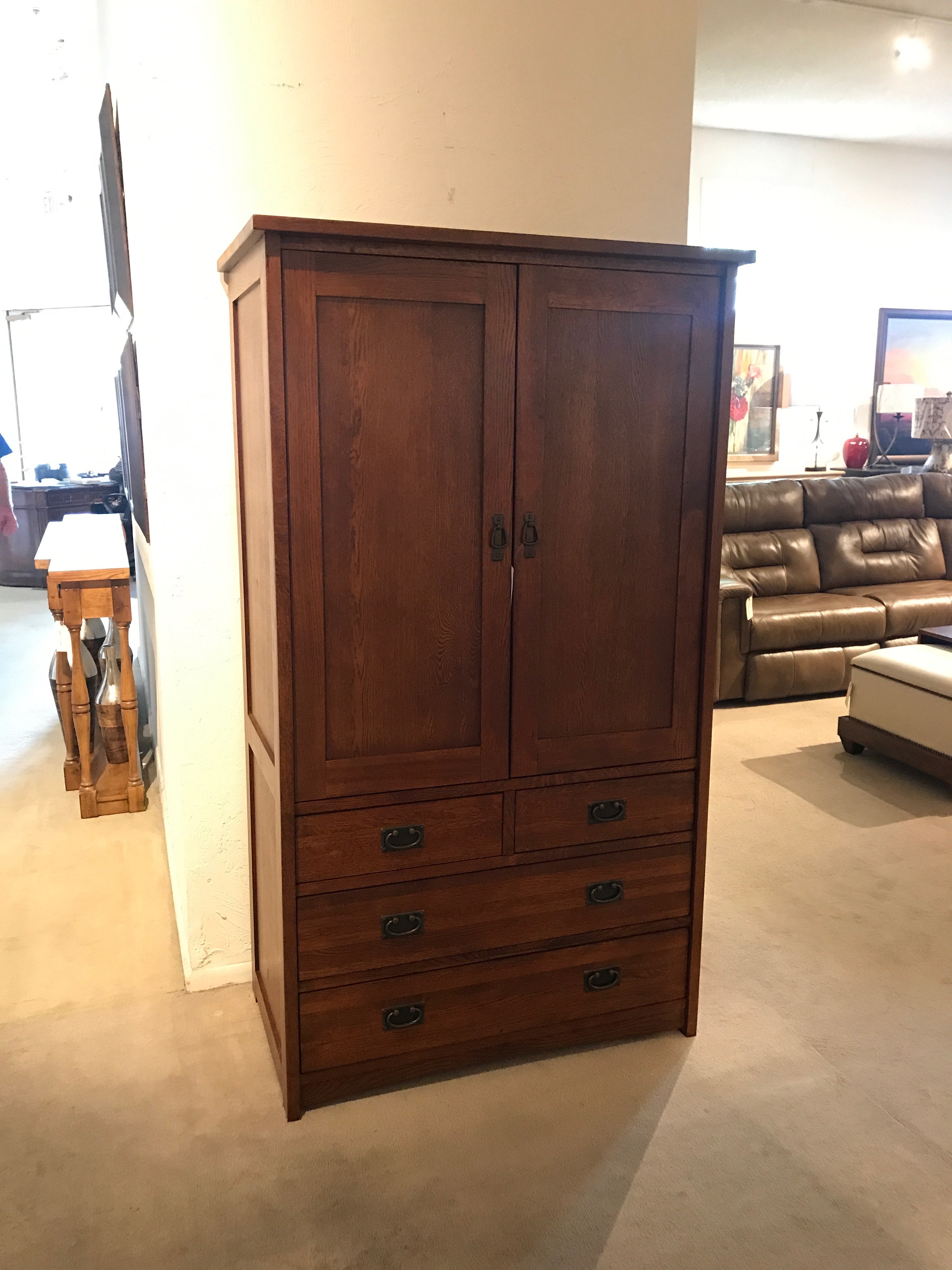 Clearance Item Dining Room Solid Oak Armoire 53584 Norwood Furniture