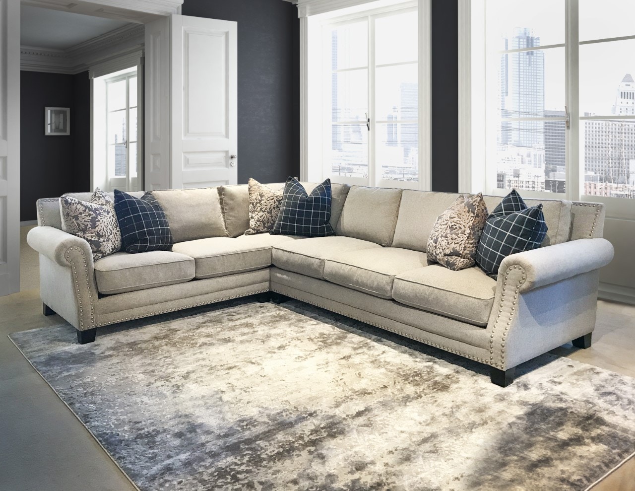 norrwood Norwood Comfort Seating Living Room Rolled Arm Sectional NOCSNo3 at Norwood Furniture