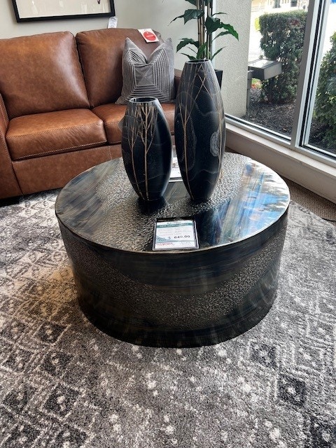 IFR Clearance NEW CLEARANCE ITEM!! "Oil Slick" 34.5" Round Cocktail Table - by Riverside 10502 RND