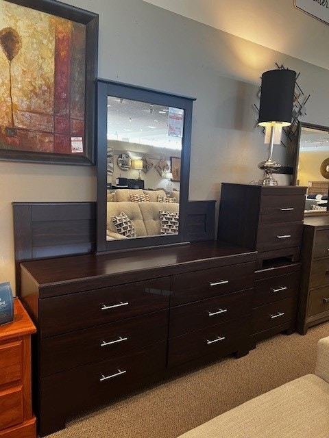 IFR Clearance Previously Leased - 5 PC Bedroom Set: Dresser, Mirror, (2) Nightstands, Queen/Full Headboard - by Dickson 215-1,2,3,3,6