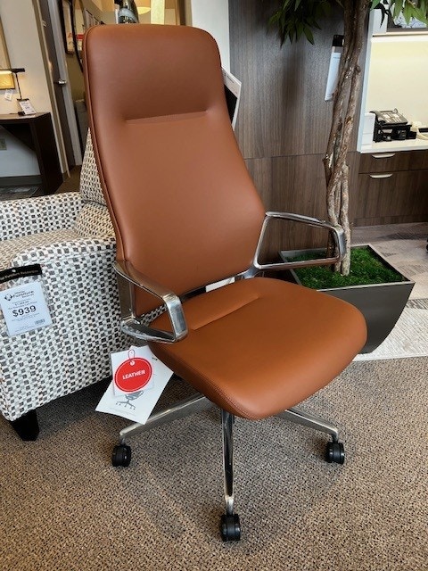 IFR Clearance NEW!! CLEARANCE ITEM! - Executive Chair in Leather Caramel - by Officesource 300HLCaramel