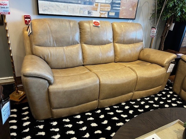 IFR NEW!! The "Kaden" Power Reclining Sofa with Lumbar and Headrest - by Barcalounger in Elliott-Taupe Leather Match 39PHL-3665 3722-82
