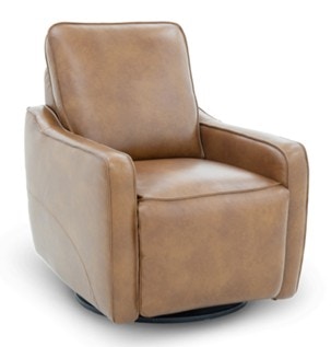 IFR NEW!! The "Mara" 360 degree swivel power recliner - by Barcalounger in Fresco-Honey Leather Match 3P-1447-3769-85