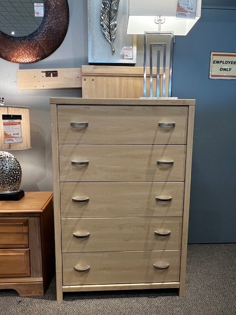 IFR Clearance Previously Leased - 2 Pc Bedroom Set: 5 Drawer Chest & Queen/Full Headboard - by Progressive 4821-14,-35