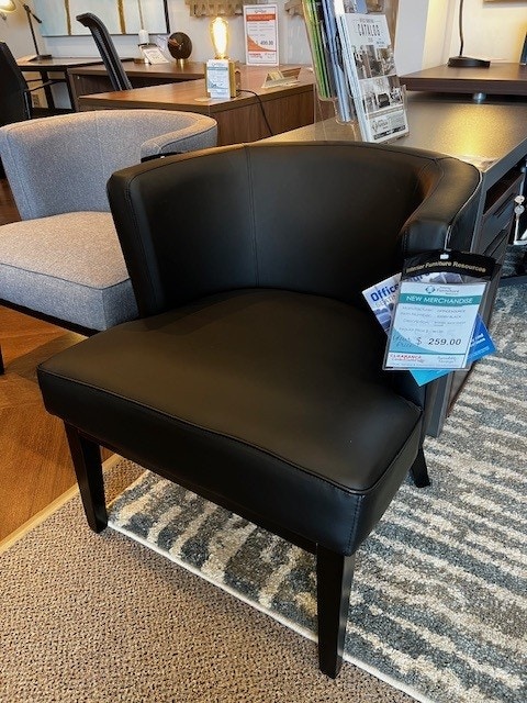 IFR Clearance NEW!! CLEARANCE ITEM! - Vinyl Guest Chair - by Officesource in Black Vinyl 5209V