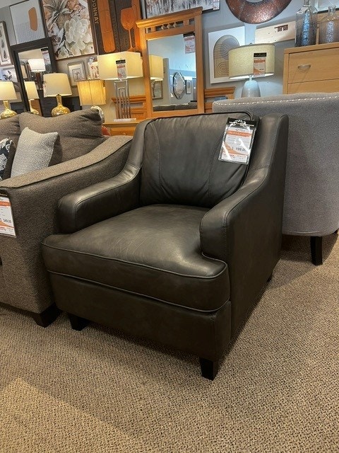 IFR Clearance Previously Leased - Clayton Sloped Arm Chair - by Coaster, featured in Dark Gray 552053