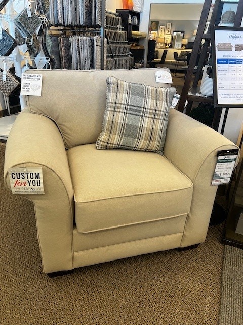 IFR Clearance NEW CLEARANCE ITEM!! Brantley Chair with Frame Coil & Coil Cushion Upgrades - by England, featured in Benavento Linen 5634
