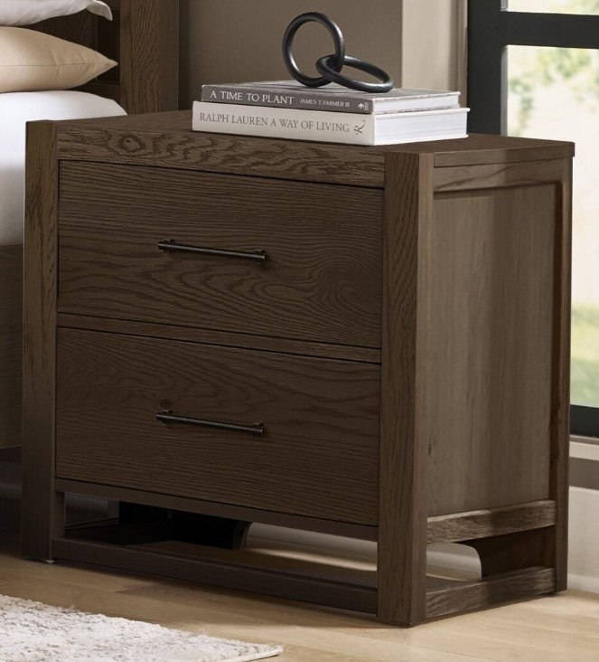 IFR NEW!! Lodge & Loft 2 Drawer Nightstand - by Vaughan-Bassett, featured in Dark Oak Finish 840-227